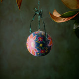 Ball Ornament Blue Jumbo Floral (1/2)