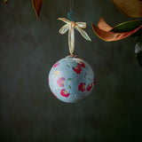 Ball Ornament Blue Red Floral Sprig (1/1)