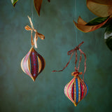 Droplet Ornament Yellow Purple Stripes (1/2)